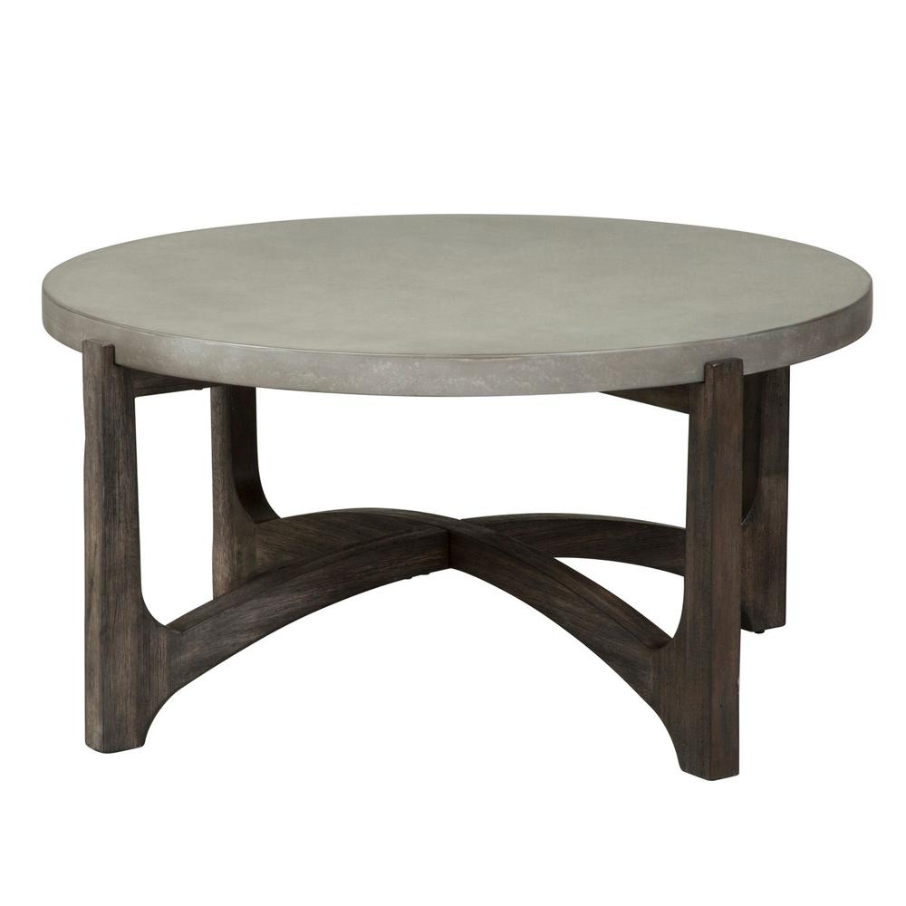 Cascade Round Cocktail Table in Wirebrush Rustic Brown