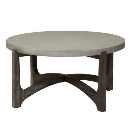 Cascade Round Cocktail Table in Wirebrush Rustic Brown