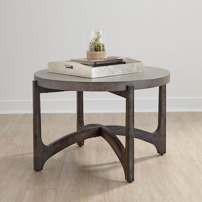Cascade Round Cocktail Table in Wirebrush Rustic Brown