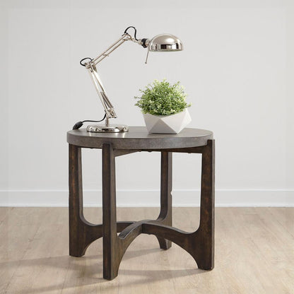 Cascade End Table in Wirebrush Rustic Brown