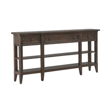 Paradise Valley Hall Console Table Traditional - Saddle Brown Oak Wood