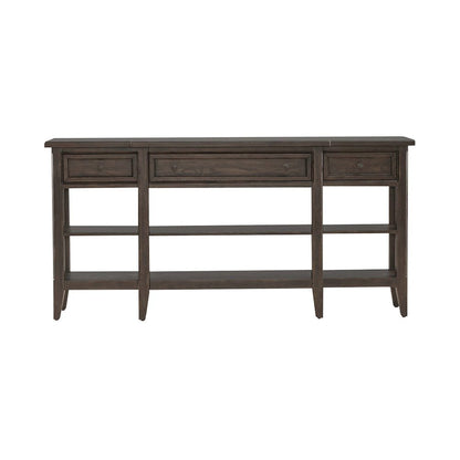 Paradise Valley Hall Console Table Traditional - Saddle Brown Oak Wood
