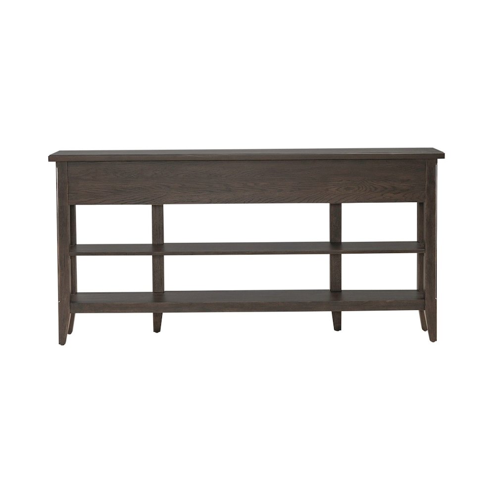 Paradise Valley Hall Console Table Traditional - Saddle Brown Oak Wood