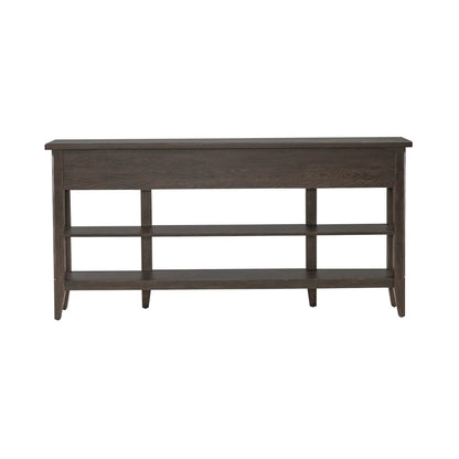 Paradise Valley Hall Console Table Traditional - Saddle Brown Oak Wood
