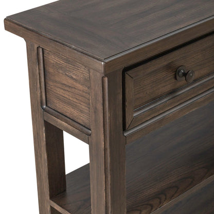 Paradise Valley Hall Console Table Traditional - Saddle Brown Oak Wood