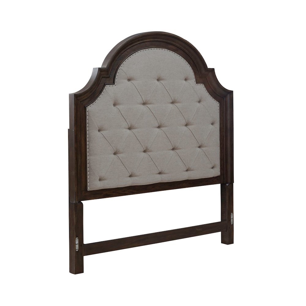 Paradise Valley Queen Upholstered Arched Panel Bed Headboard - Saddle Brown