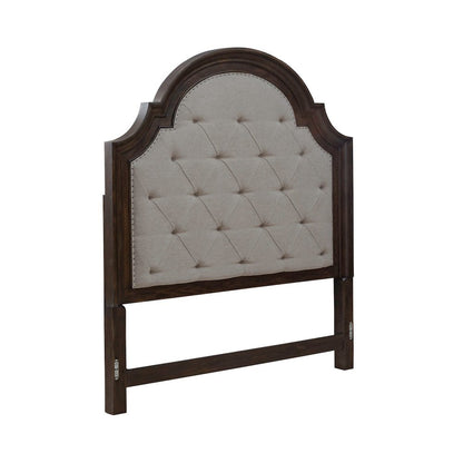Paradise Valley Queen Upholstered Arched Panel Bed Headboard - Saddle Brown