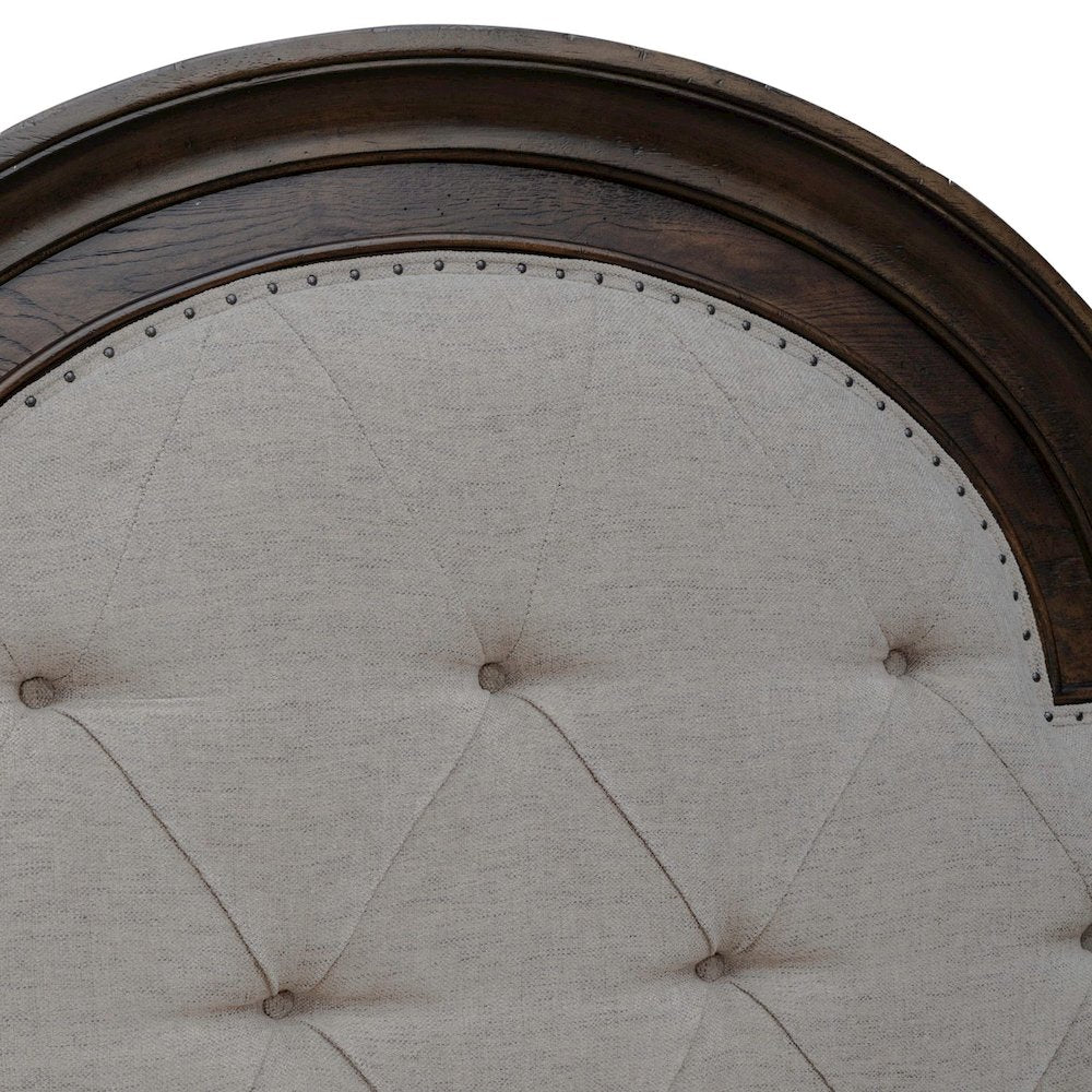 Paradise Valley Queen Upholstered Arched Panel Bed Headboard - Saddle Brown