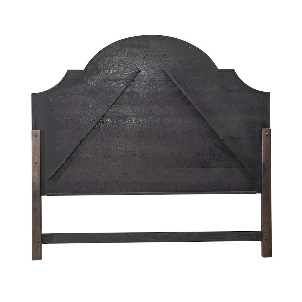 Paradise Valley King Upholstered Arched Panel Bed Headboard - Saddle Brown