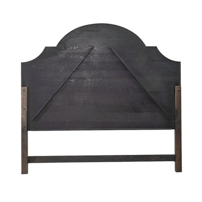 Paradise Valley King Upholstered Arched Panel Bed Headboard - Saddle Brown