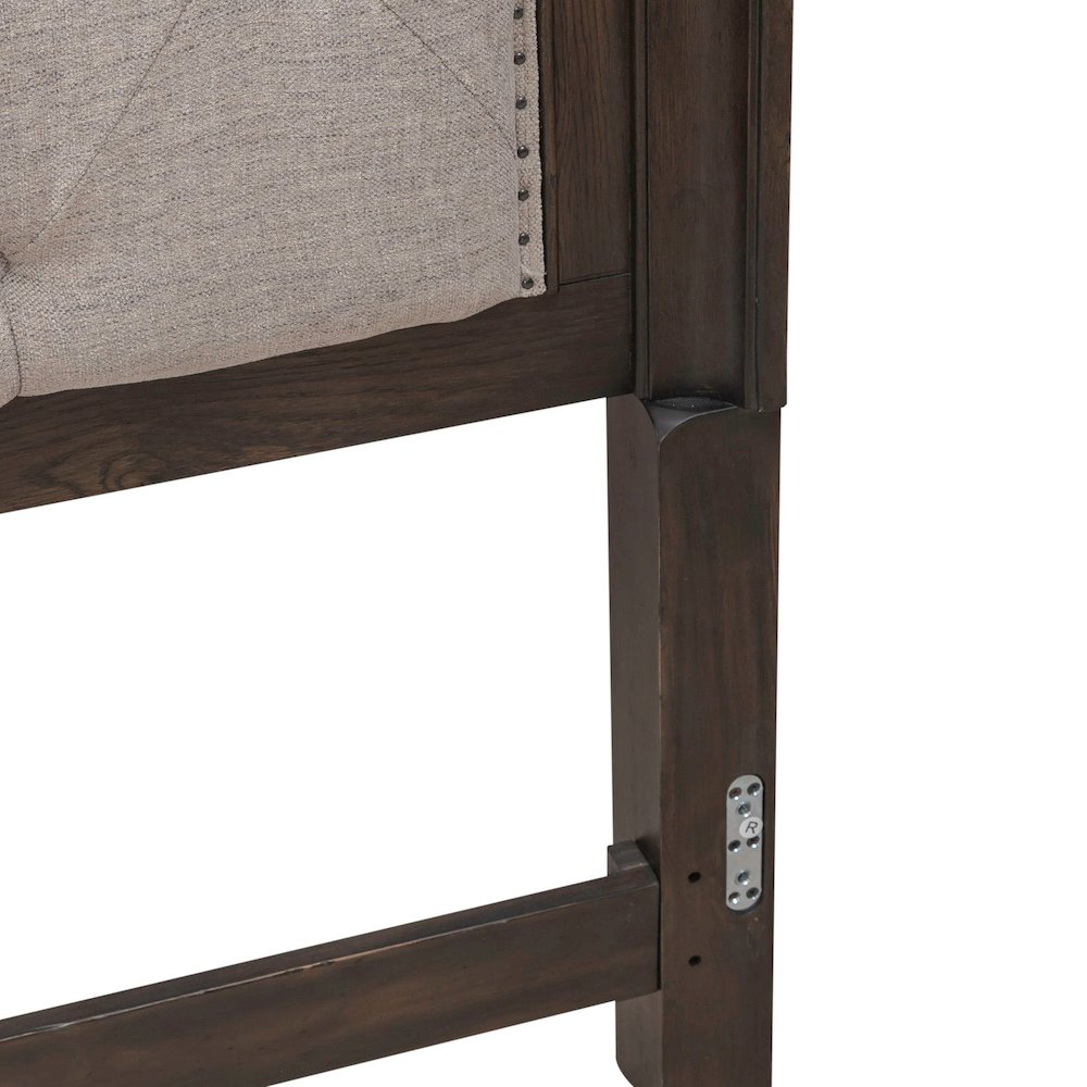 Paradise Valley King Upholstered Arched Panel Bed Headboard - Saddle Brown
