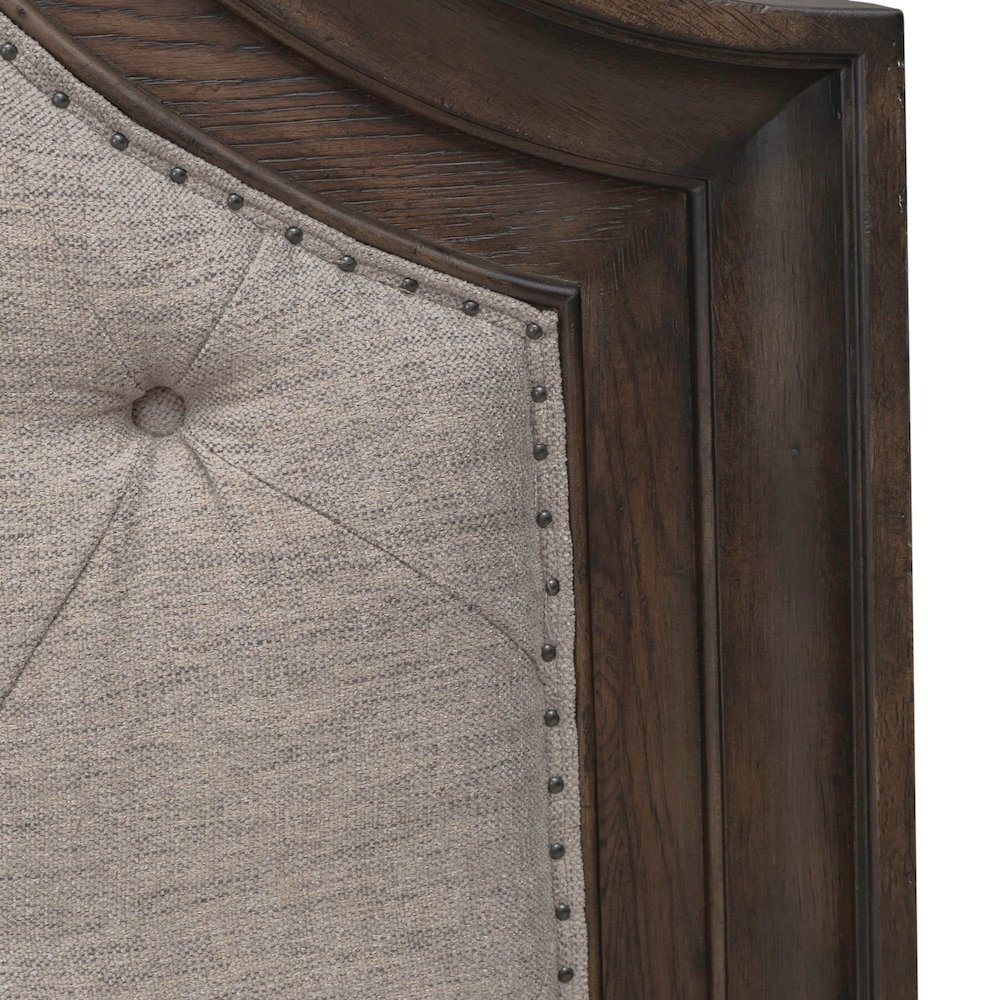 Paradise Valley King Upholstered Arched Panel Bed Headboard - Saddle Brown