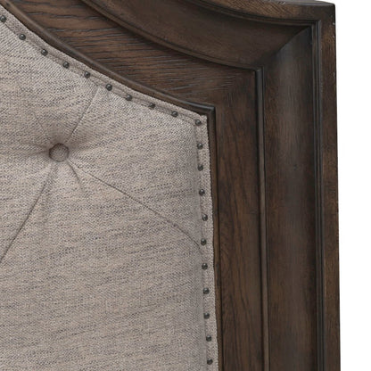 Paradise Valley King Upholstered Arched Panel Bed Headboard - Saddle Brown