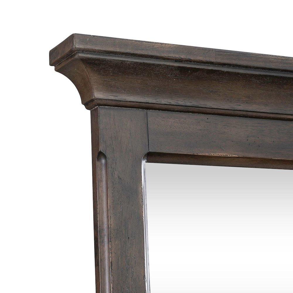 Paradise Valley Rectangular Landscape Mirror - Saddle Brown Oak Wood Frame