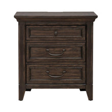Paradise Valley Bedroom Nightstand with AC USB Charging Station - Saddle Brown