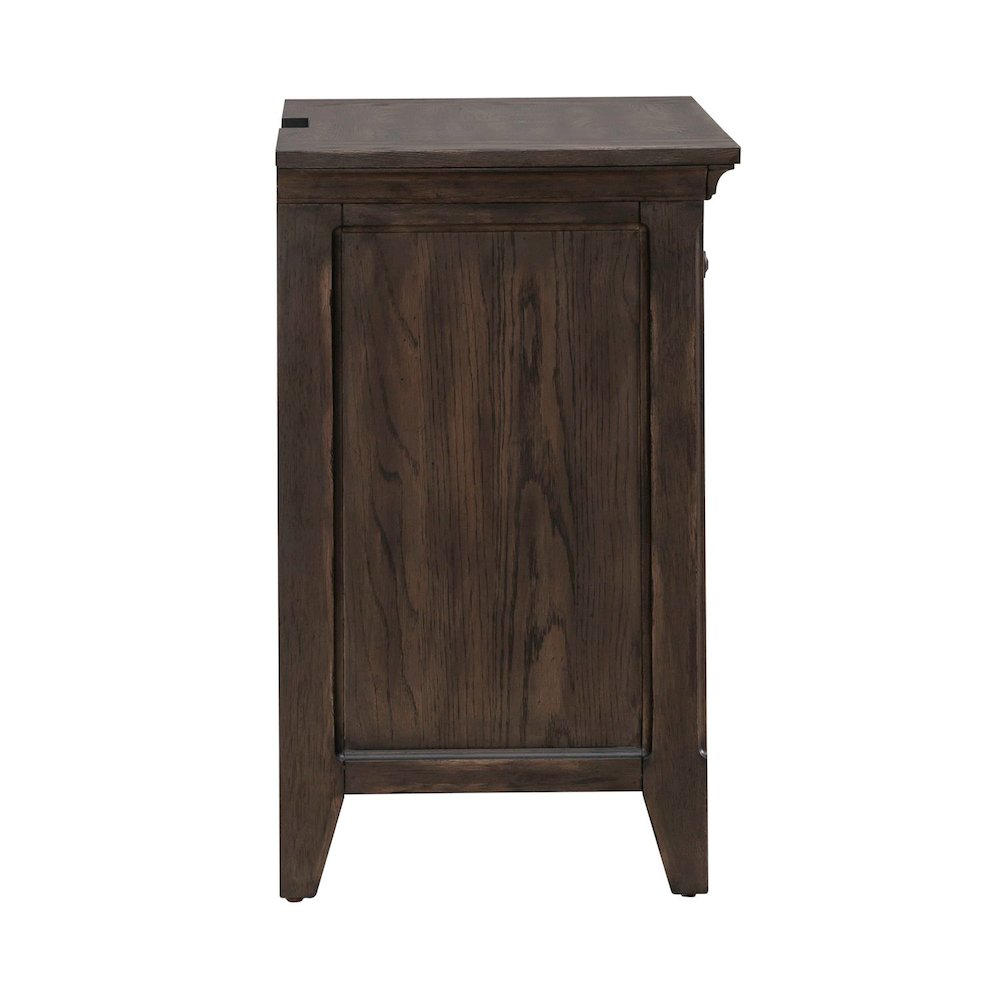 Paradise Valley Bedroom Nightstand with AC USB Charging Station - Saddle Brown