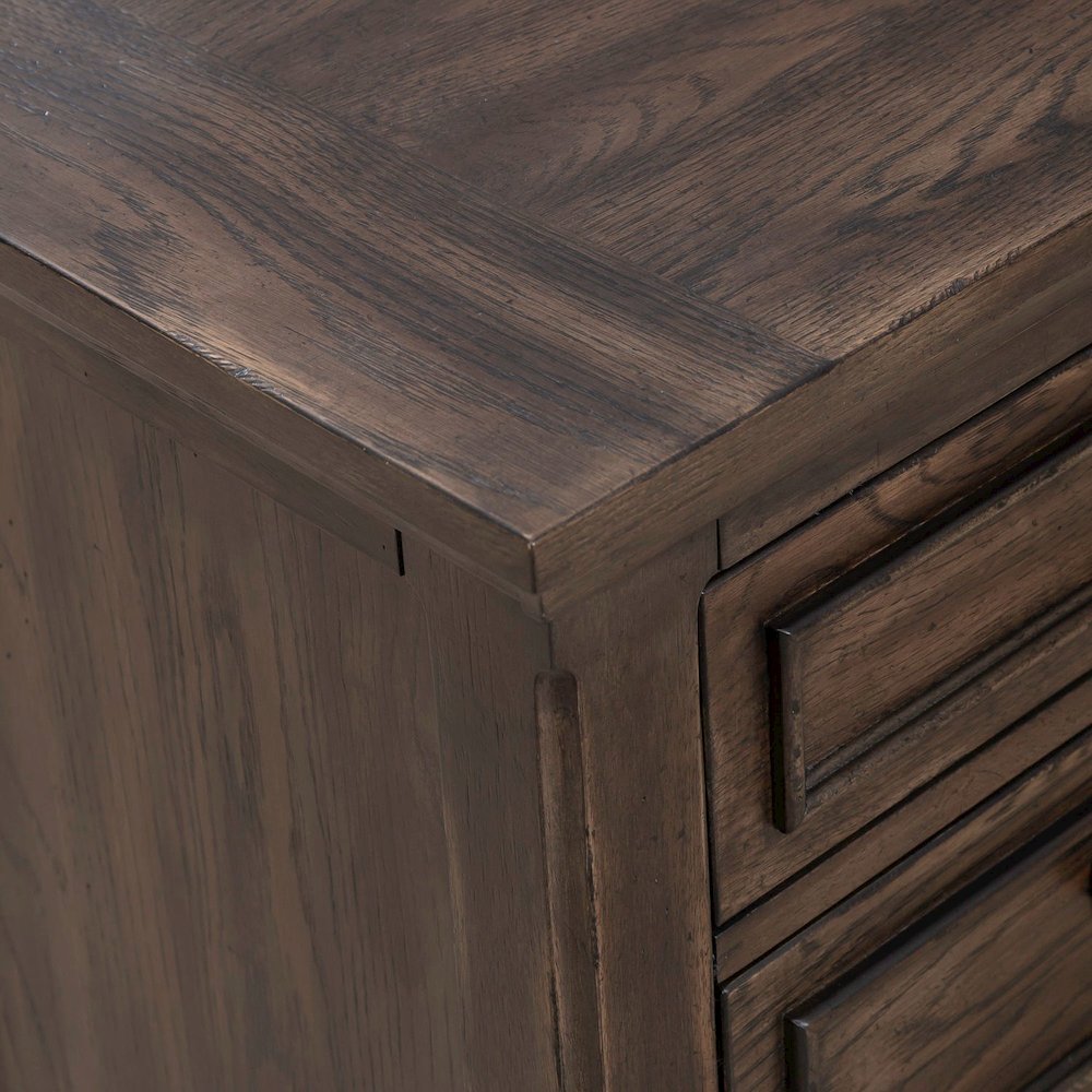 Paradise Valley Bedroom Nightstand with AC USB Charging Station - Saddle Brown