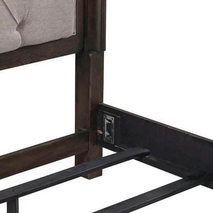 Paradise Valley California King Upholstered Bed - Saddle Brown