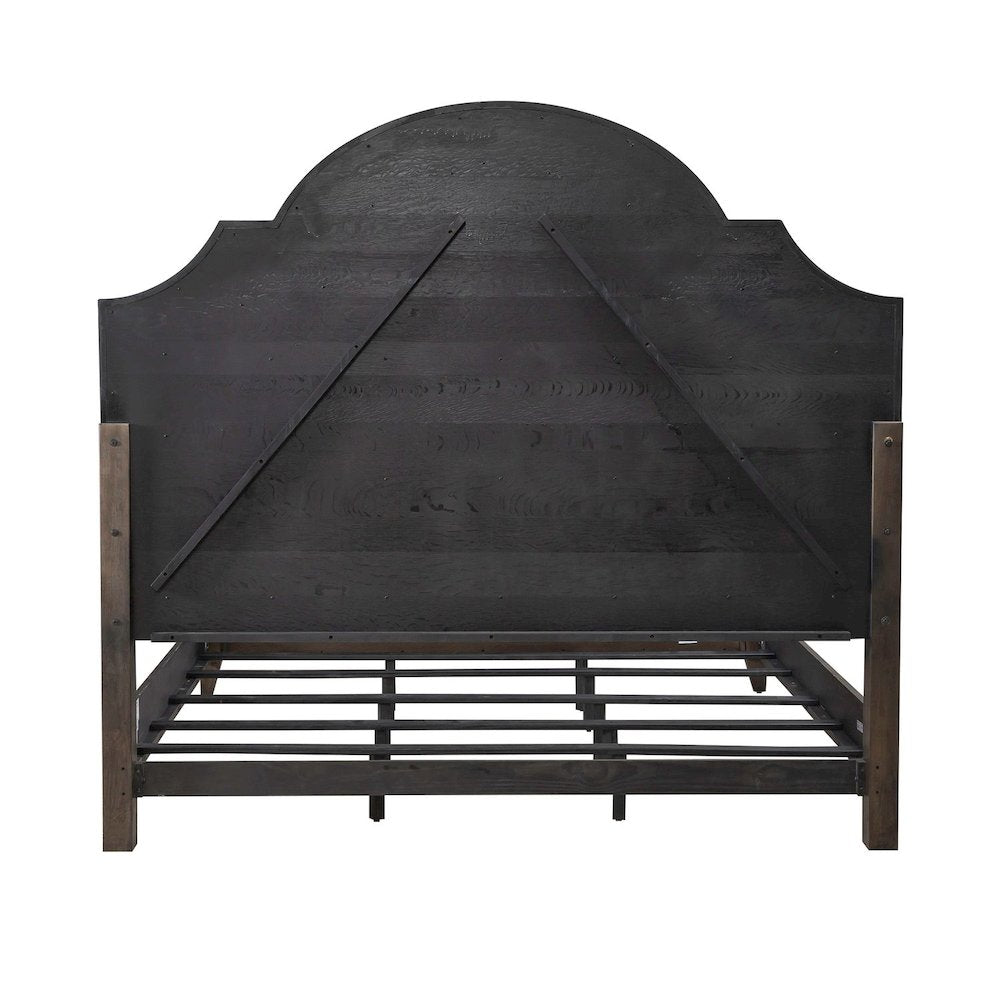 King Uph Bed in Rubberwood Solids & Split Heart White Oak Veneers