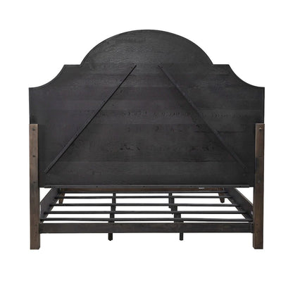 King Uph Bed in Rubberwood Solids & Split Heart White Oak Veneers