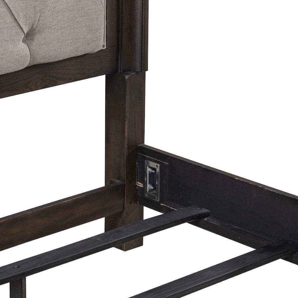 King Uph Bed in Rubberwood Solids & Split Heart White Oak Veneers