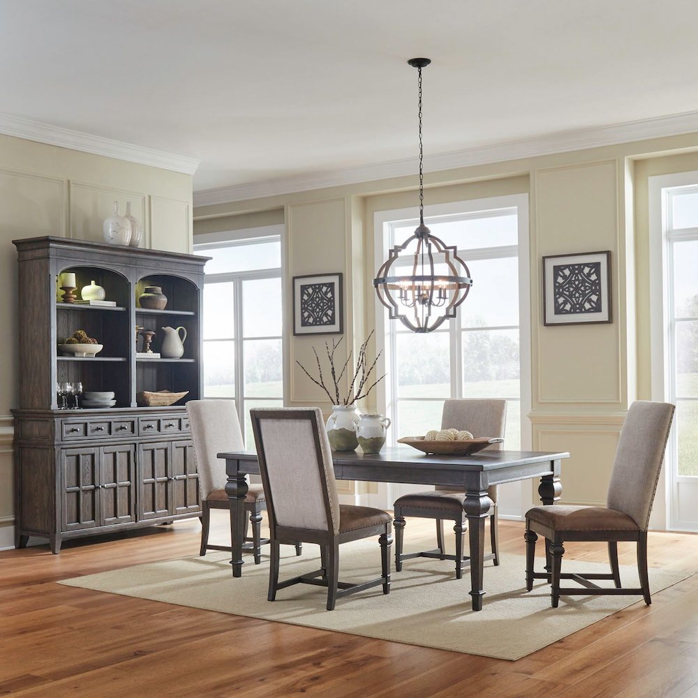 Paradise Valley Optional 5 Piece Rectangular Table Set - 4 Upholstered Back