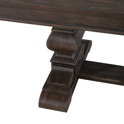 Paradise Valley Trestle Table 18" Removable Leaf - Saddle Brown Oak