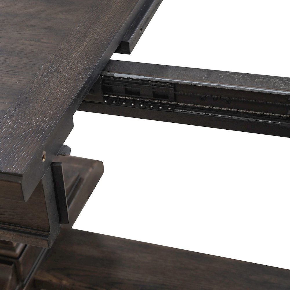 Paradise Valley Trestle Table 18" Removable Leaf - Saddle Brown Oak