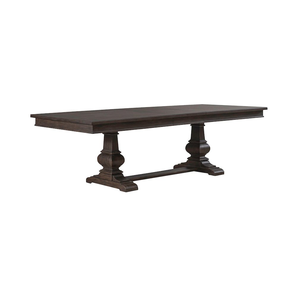 Paradise Valley Trestle Table 18" Removable Leaf - Saddle Brown Oak