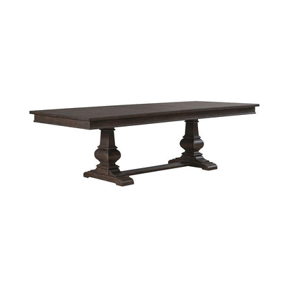 Paradise Valley Trestle Table 18" Removable Leaf - Saddle Brown Oak