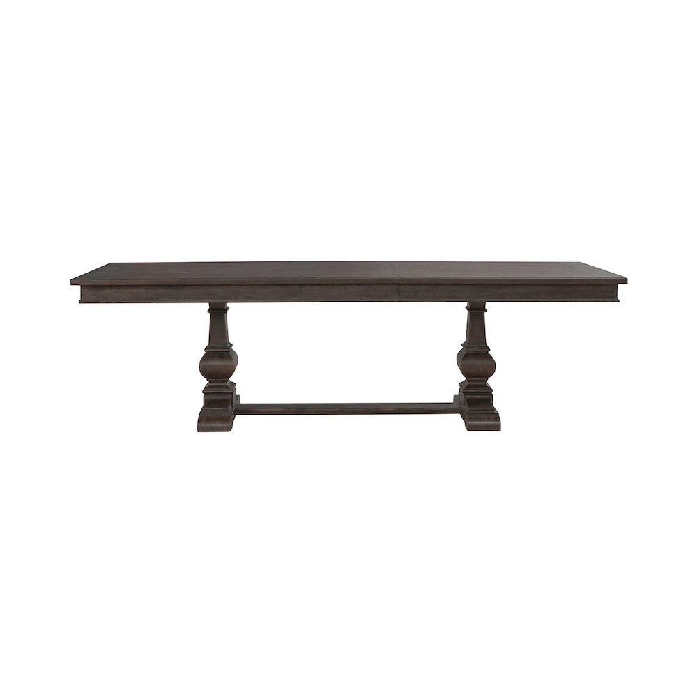 Paradise Valley Trestle Table 18" Removable Leaf - Saddle Brown Oak