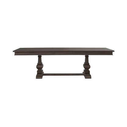 Paradise Valley Trestle Table 18" Removable Leaf - Saddle Brown Oak