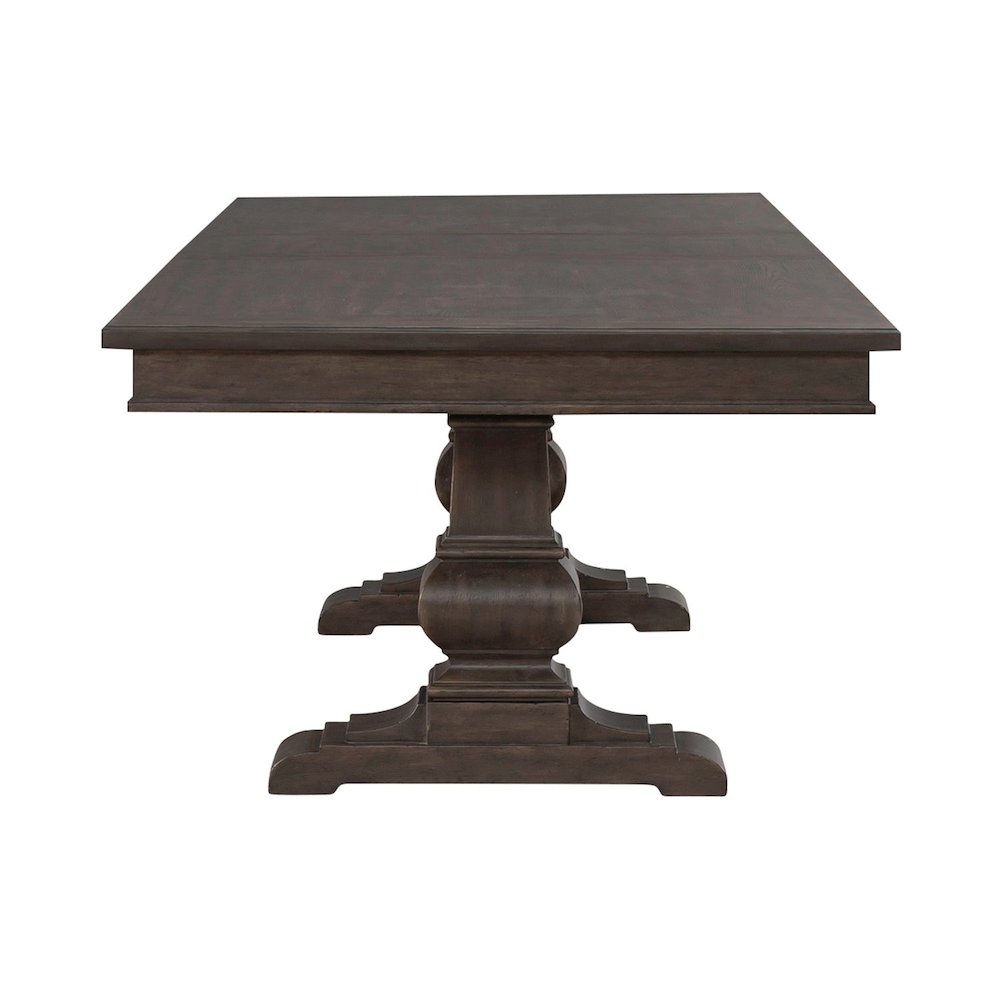 Paradise Valley Trestle Table 18" Removable Leaf - Saddle Brown Oak
