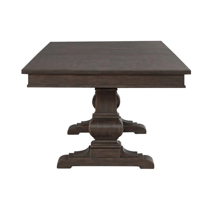 Paradise Valley Trestle Table 18" Removable Leaf - Saddle Brown Oak