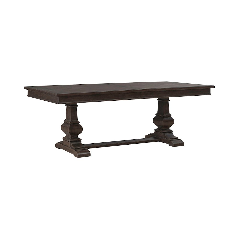 Paradise Valley Trestle Table 18" Removable Leaf - Saddle Brown Oak