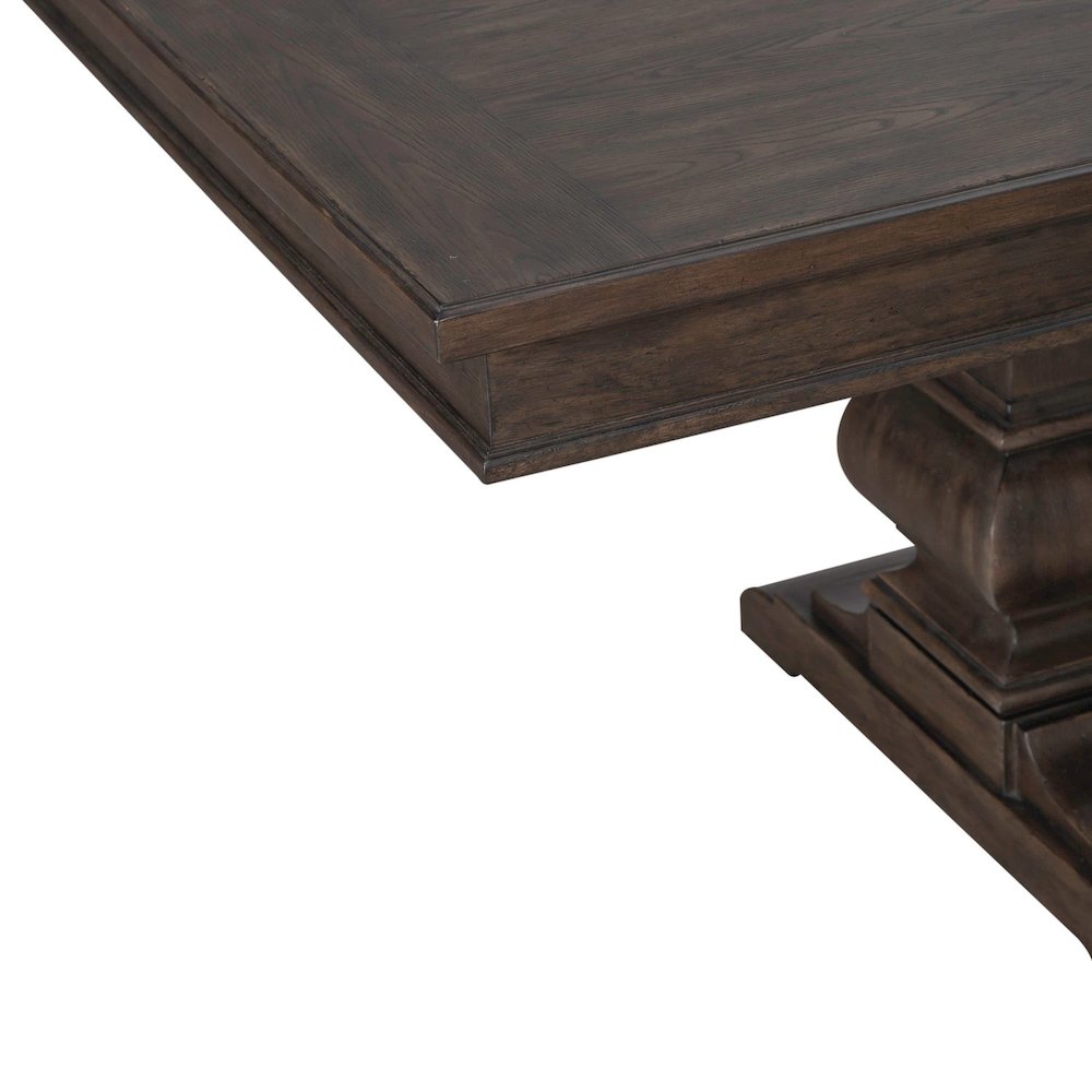 Paradise Valley Trestle Table 18" Removable Leaf - Saddle Brown Oak