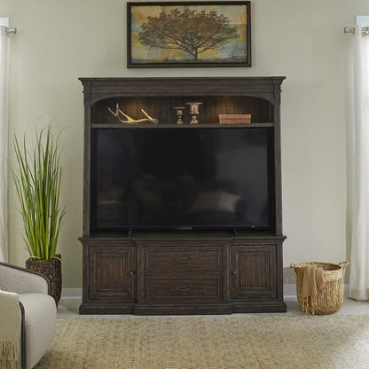 Paradise Valley Entertainment Center for Living Room - Saddle Brown