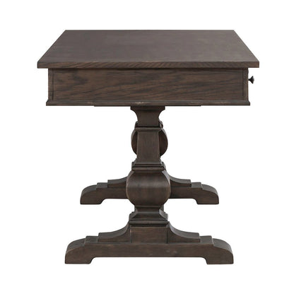 Paradise Valley Writing Desk with Keyboard Tray Home Office - Brown Oak Wood