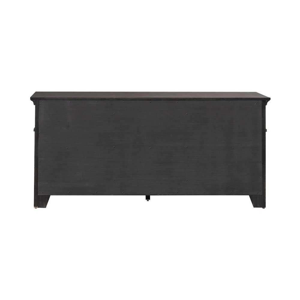 File Credenza with 3 File Storage Drawers Home Office - Saddle Brown Oak Wood