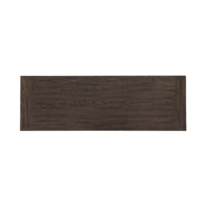 File Credenza with 3 File Storage Drawers Home Office - Saddle Brown Oak Wood