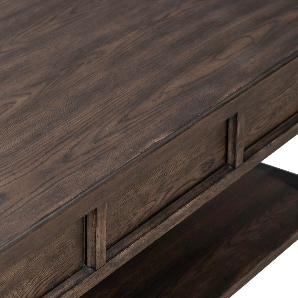 Lift Top Cocktail Table  with Wheels, Hidden Storage - Saddle Brown Oak Wood