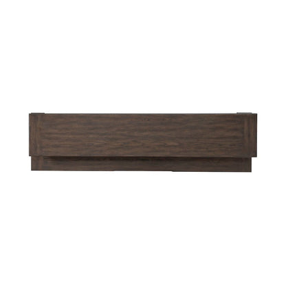 Console Bar Table Traditional - AC USB Charging Station - Saddle Brown Oak Wood