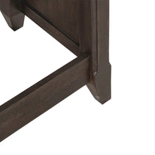 Console Bar Table Traditional - AC USB Charging Station - Saddle Brown Oak Wood