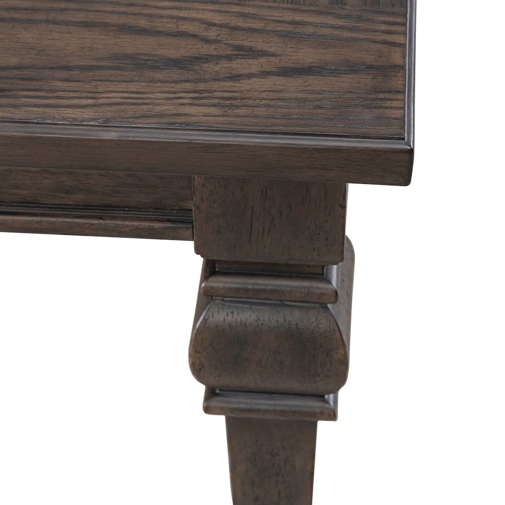 Paradise Valley Rectangular Leg Table 18" Self-Storing Leaf - Saddle Brown Oak