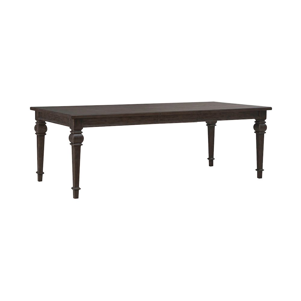 Paradise Valley Rectangular Leg Table 18" Self-Storing Leaf - Saddle Brown Oak
