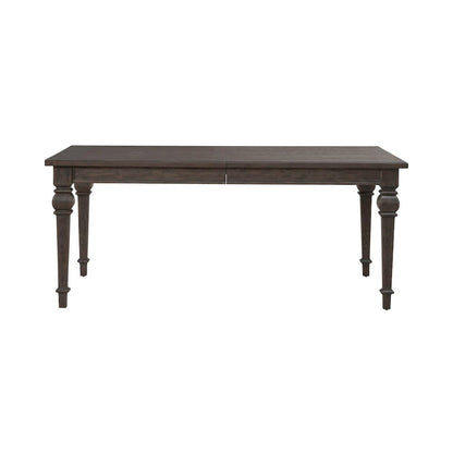 Paradise Valley Rectangular Leg Table 18" Self-Storing Leaf - Saddle Brown Oak