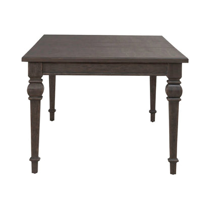 Paradise Valley Rectangular Leg Table 18" Self-Storing Leaf - Saddle Brown Oak
