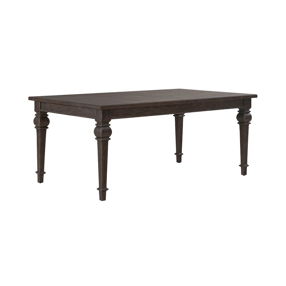 Paradise Valley Rectangular Leg Table 18" Self-Storing Leaf - Saddle Brown Oak