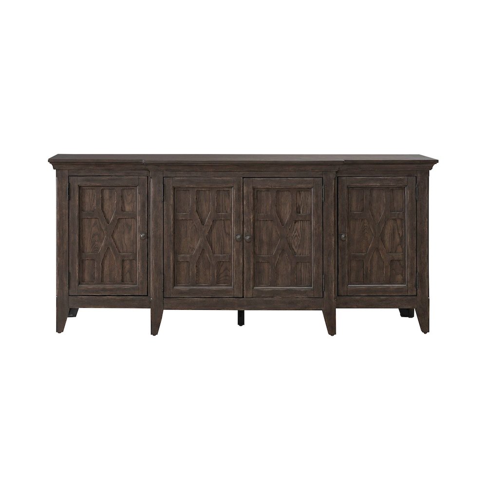 Paradise Valley 76 Inch TV Console for Living Room  - Saddle Brown