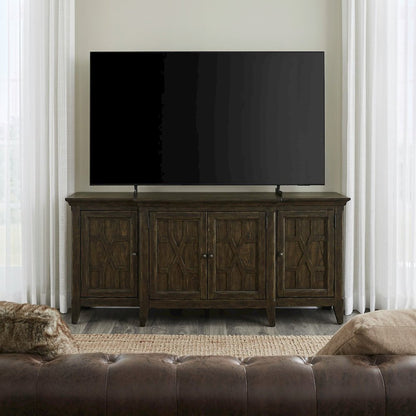 Paradise Valley 76 Inch TV Console for Living Room  - Saddle Brown
